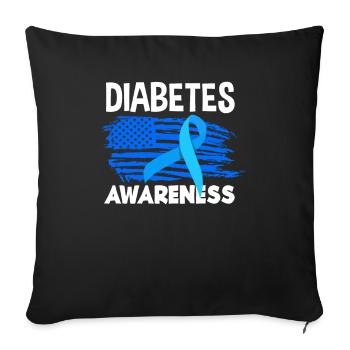 T1D Diabetes Type 1 Diabetic Gift - Sofa pillowcase 17,3'' x 17,3'' (45 x 45 cm) - black - Front
