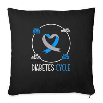 T1D Diabetes Type 1 Diabetic Gift - Sofa pillowcase 17,3'' x 17,3'' (45 x 45 cm) - black - Front