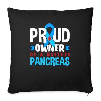 T1D Diabetes Type 1 Diabetic Gift - Sofa pillowcase 17,3'' x 17,3'' (45 x 45 cm) - black - Front