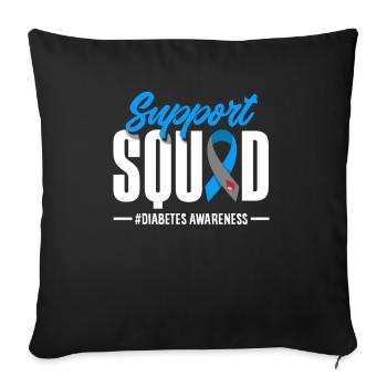 T1D Diabetes Typ 1 Diabetiker Geschenk - Sofakissenbezug 45 x 45 cm - Schwarz - Vorne
