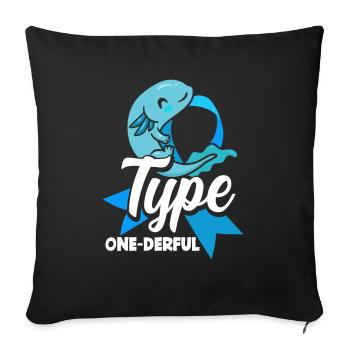 T1D Diabetes Type 1 Diabetic Gift - Sofa pillowcase 17,3'' x 17,3'' (45 x 45 cm) - black - Front