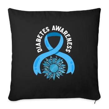 T1D Diabetes Type 1 Diabetic Gift - Sofa pillowcase 17,3'' x 17,3'' (45 x 45 cm) - black - Front
