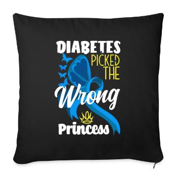 T1D Diabetes Type 1 Diabetic Gift - Sofa pillowcase 17,3'' x 17,3'' (45 x 45 cm) - black - Front