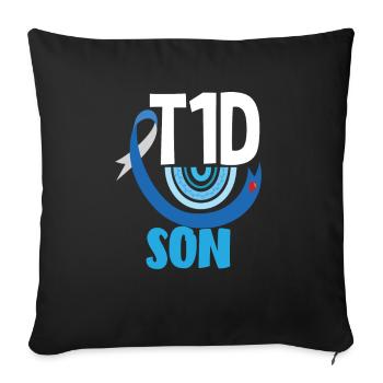 T1D Diabetes Type 1 Diabetic Gift - Sofa pillowcase 17,3'' x 17,3'' (45 x 45 cm) - black - Front