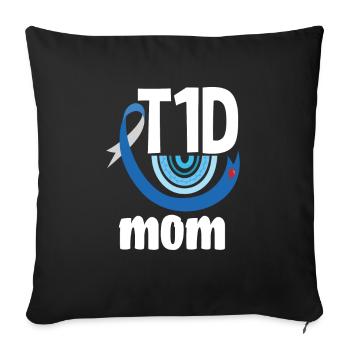 T1D Diabetes Type 1 Diabetic Gift - Sofa pillowcase 17,3'' x 17,3'' (45 x 45 cm) - black - Front