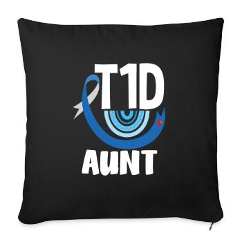 T1D Diabetes Type 1 Diabetic Gift - Sofa pillowcase 17,3'' x 17,3'' (45 x 45 cm) - black - Front