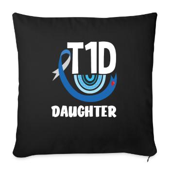 T1D Diabetes Type 1 Diabetic Gift - Sofa pillowcase 17,3'' x 17,3'' (45 x 45 cm) - black - Front