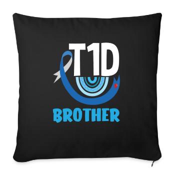 T1D Diabetes Type 1 Diabetic Gift - Sofa pillowcase 17,3'' x 17,3'' (45 x 45 cm) - black - Front