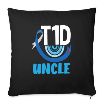 T1D Diabetes Type 1 Diabetic Gift - Sofa pillowcase 17,3'' x 17,3'' (45 x 45 cm) - black - Front