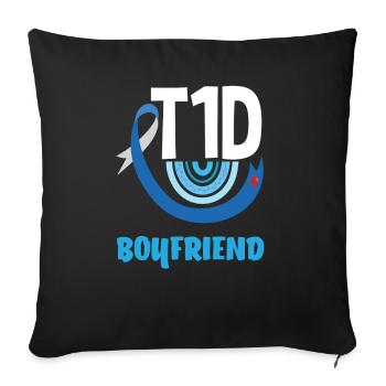 T1D Diabetes Type 1 Diabetic Gift - Sofa pillowcase 17,3'' x 17,3'' (45 x 45 cm) - black - Front