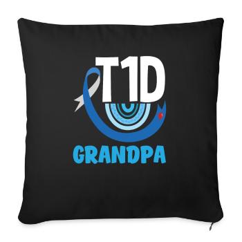 T1D Diabetes Type 1 Diabetic Gift - Sofa pillowcase 17,3'' x 17,3'' (45 x 45 cm) - black - Front