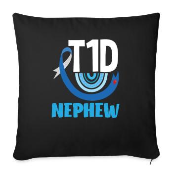 T1D Diabetes Typ 1 Diabetiker Geschenk - Sofakissenbezug 45 x 45 cm - Schwarz - Vorne