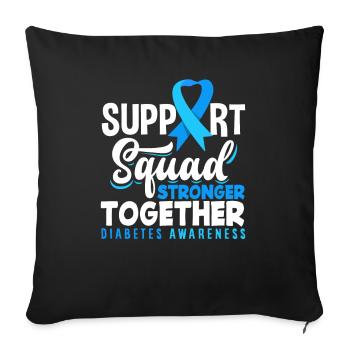 T1D Diabetes Type 1 Diabetic Gift - Sofa pillowcase 17,3'' x 17,3'' (45 x 45 cm) - black - Front