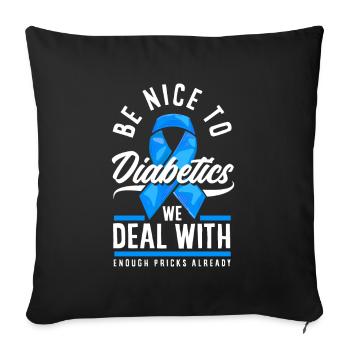 T1D Diabetes Typ 1 Diabetiker Geschenk - Sofakissenbezug 45 x 45 cm - Schwarz - Vorne