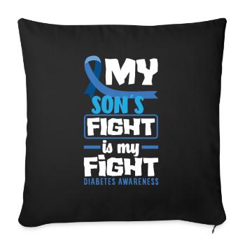 T1D Diabetes Type 1 Diabetic Gift - Sofa pillowcase 17,3'' x 17,3'' (45 x 45 cm) - black - Front