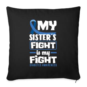 T1D Diabetes Type 1 Diabetic Gift - Sofa pillowcase 17,3'' x 17,3'' (45 x 45 cm) - black - Front