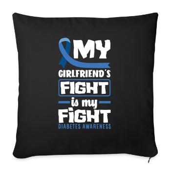 T1D Diabetes Type 1 Diabetic Gift - Sofa pillowcase 17,3'' x 17,3'' (45 x 45 cm) - black - Front