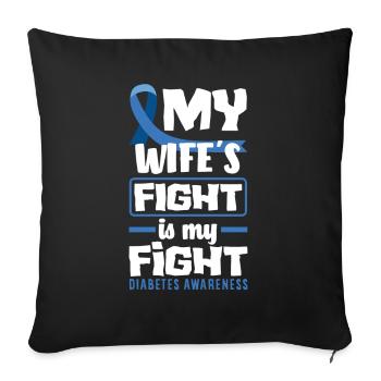 T1D Diabetes Type 1 Diabetic Gift - Sofa pillowcase 17,3'' x 17,3'' (45 x 45 cm) - black - Front