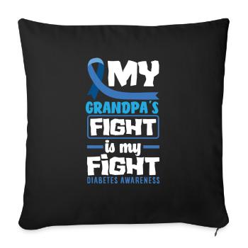 T1D Diabetes Typ 1 Diabetiker Geschenk - Sofakissenbezug 45 x 45 cm - Schwarz - Vorne