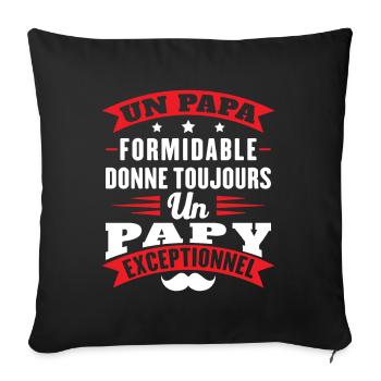Terrific Dad Always Gives Grandpa Exceptional - Sofa pillowcase 17,3'' x 17,3'' (45 x 45 cm) - black - Front