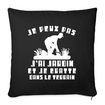 I can't I garden - Sofa pillowcase 17,3'' x 17,3'' (45 x 45 cm) - black - Front