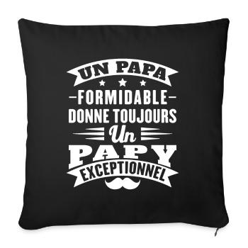 Terrific Dad Always Gives Grandpa Exceptional - Sofa pillowcase 17,3'' x 17,3'' (45 x 45 cm) - black - Front