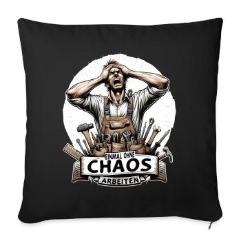 Artisans Travailler sans chaos pour une fois - Housse de coussin décorative 45 x 45 cm - noir - Devant