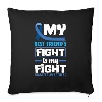 T1D Diabetes Typ 1 Diabetiker Geschenk - Sofakissenbezug 45 x 45 cm - Schwarz - Vorne
