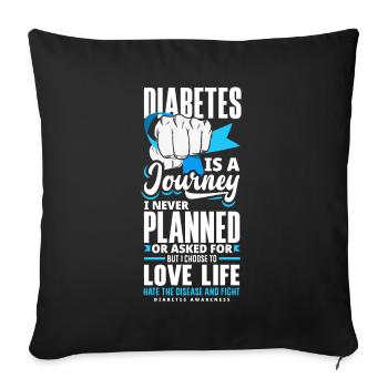 T1D Diabetes Typ 1 Diabetiker Geschenk - Sofakissenbezug 45 x 45 cm - Schwarz - Vorne