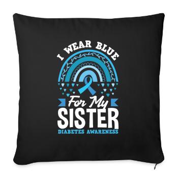 T1D Diabetes Typ 1 Diabetiker Geschenk - Sofakissenbezug 45 x 45 cm - Schwarz - Vorne