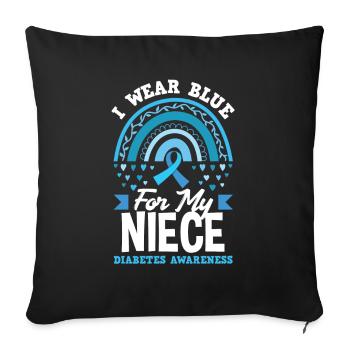 T1D Diabetes Type 1 Diabetic Gift - Sofa pillowcase 17,3'' x 17,3'' (45 x 45 cm) - black - Front