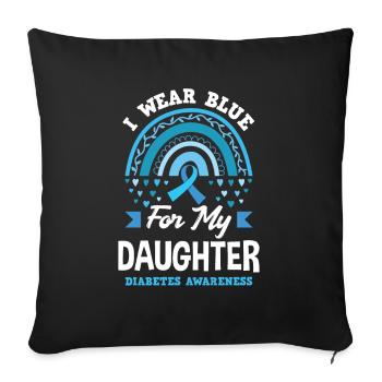 T1D Diabetes Type 1 Diabetic Gift - Sofa pillowcase 17,3'' x 17,3'' (45 x 45 cm) - black - Front
