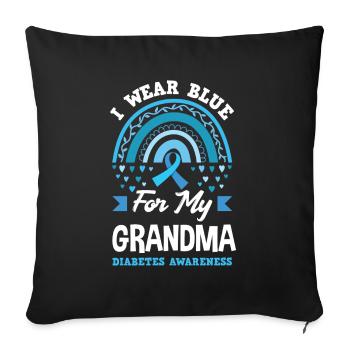 T1D Diabetes Typ 1 Diabetiker Geschenk - Sofakissenbezug 45 x 45 cm - Schwarz - Vorne