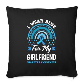 T1D Diabetes Typ 1 Diabetiker Geschenk - Sofakissenbezug 45 x 45 cm - Schwarz - Vorne