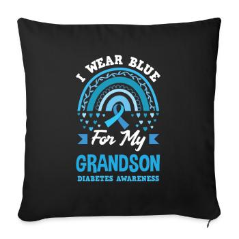 T1D Diabetes Typ 1 Diabetiker Geschenk - Sofakissenbezug 45 x 45 cm - Schwarz - Vorne