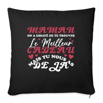 Mom, we tried to find you the best gift - Sofa pillowcase 17,3'' x 17,3'' (45 x 45 cm) - black - Front