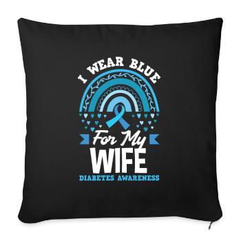 T1D Diabetes Type 1 Diabetic Gift - Sofa pillowcase 17,3'' x 17,3'' (45 x 45 cm) - black - Front