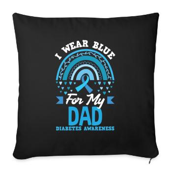 T1D Diabetes Type 1 Diabetic Gift - Sofa pillowcase 17,3'' x 17,3'' (45 x 45 cm) - black - Front