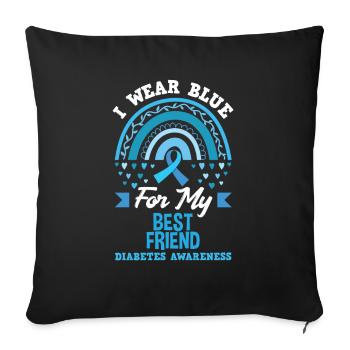 T1D Diabetes Type 1 Diabetic Gift - Sofa pillowcase 17,3'' x 17,3'' (45 x 45 cm) - black - Front