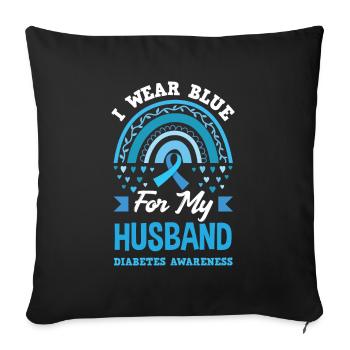 T1D Diabetes Type 1 Diabetic Gift - Sofa pillowcase 17,3'' x 17,3'' (45 x 45 cm) - black - Front