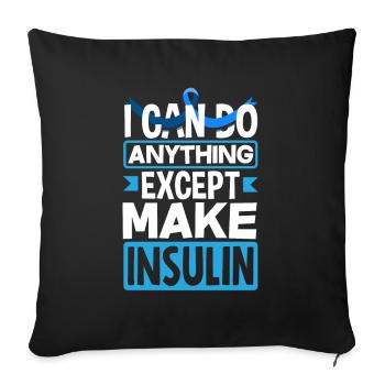 T1D Diabetes Typ 1 Diabetiker Geschenk - Sofakissenbezug 45 x 45 cm - Schwarz - Vorne
