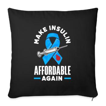T1D Diabetes Type 1 Diabetic Gift - Sofa pillowcase 17,3'' x 17,3'' (45 x 45 cm) - black - Front