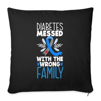 T1D Diabetes Typ 1 Diabetiker Geschenk - Sofakissenbezug 45 x 45 cm - Schwarz - Vorne