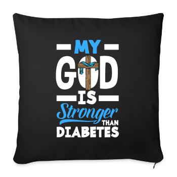 T1D Diabetes Type 1 Diabetic Gift - Sofa pillowcase 17,3'' x 17,3'' (45 x 45 cm) - black - Front