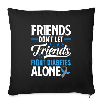 T1D Diabetes Type 1 Diabetic Gift - Sofa pillowcase 17,3'' x 17,3'' (45 x 45 cm) - black - Front