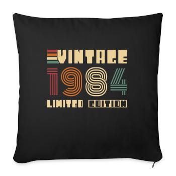 Vinatge 1984 Cadeau d’anniversaire - Housse de coussin décorative 45 x 45 cm - noir - Devant
