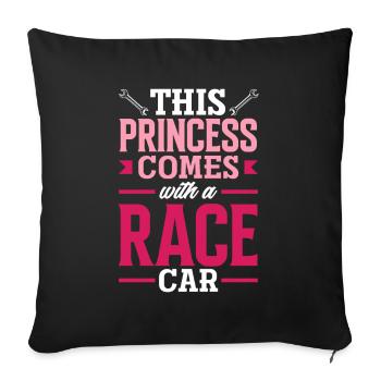 Lustiges Autorennen Auto Rennen Geschenk - Sofakissenbezug 45 x 45 cm - Schwarz - Vorne