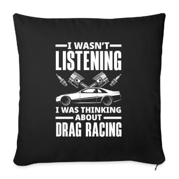 Lustiges Autorennen Auto Rennen Geschenk - Sofakissenbezug 45 x 45 cm - Schwarz - Vorne