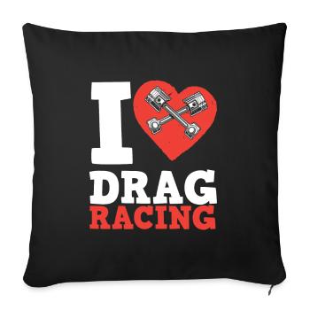 Lustiges Autorennen Auto Rennen Geschenk - Sofakissenbezug 45 x 45 cm - Schwarz - Vorne