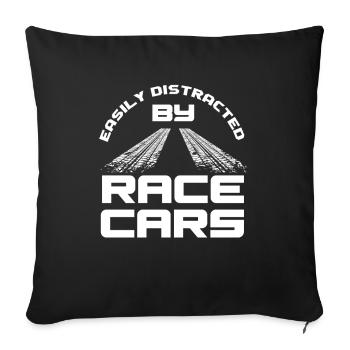 Lustiges Autorennen Auto Rennen Geschenk - Sofakissenbezug 45 x 45 cm - Schwarz - Vorne
